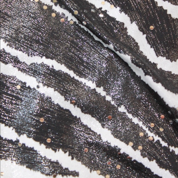 VTG y2k Zebra Print Lamé Beaded Hem Shirt Jacket - Picture 9 of 11